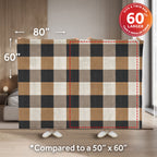 Sunbeam Heated Buffalo Tan Throw Blanket Oversized Microplush 4 Heat Settings 60x80