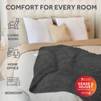 Sunbeam Heated Greystone Throw Blanket Oversized Microplush 4 Heat Settings 60x80