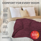 Sunbeam Heated Merlot Throw Blanket Oversized Microplush 4 Heat Settings 60x80