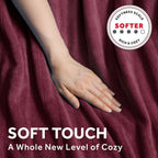 Sunbeam Heated Merlot Throw Blanket Oversized Microplush 4 Heat Settings 60x80