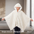 Sunbeam Heated Triangle Taupe Wearable Throw 4 Heat Settings 50x60