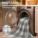 Sunbeam Heated Buffalo Gray Wearable Throw 4 Heat Settings 50x60