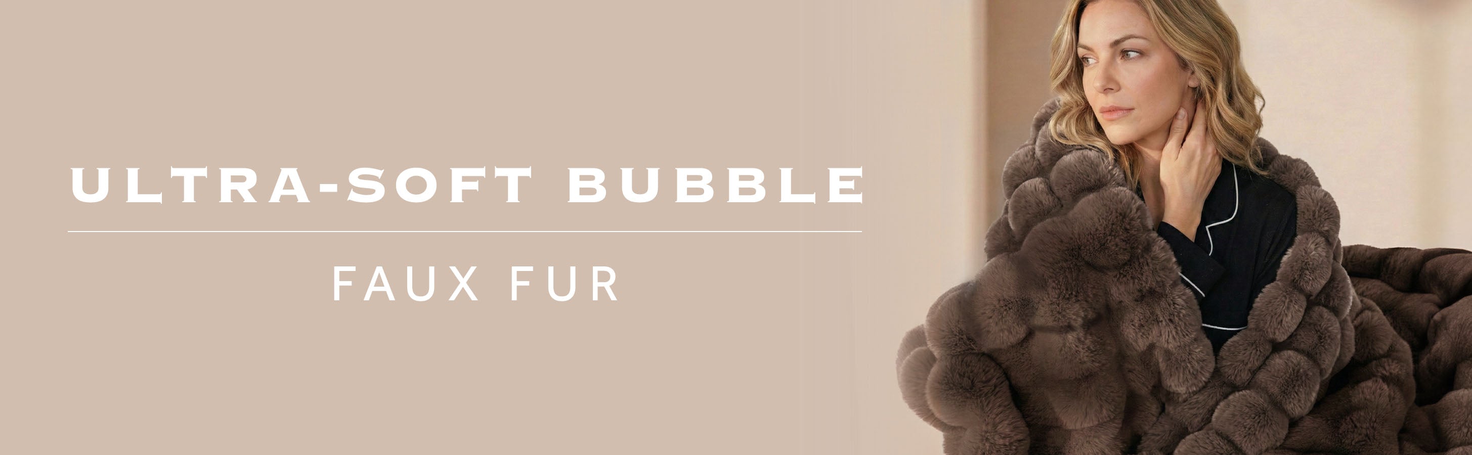Sunbeam Heated Brown Throw Bubble Faux Fur Luxury Collection 4 Heat Settings 50x70