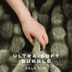 Sunbeam Heated Green Throw Bubble Faux Fur Luxury Collection 4 Heat Settings 50x70