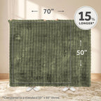 Sunbeam Heated Green Throw Bubble Faux Fur Luxury Collection 4 Heat Settings 50x70