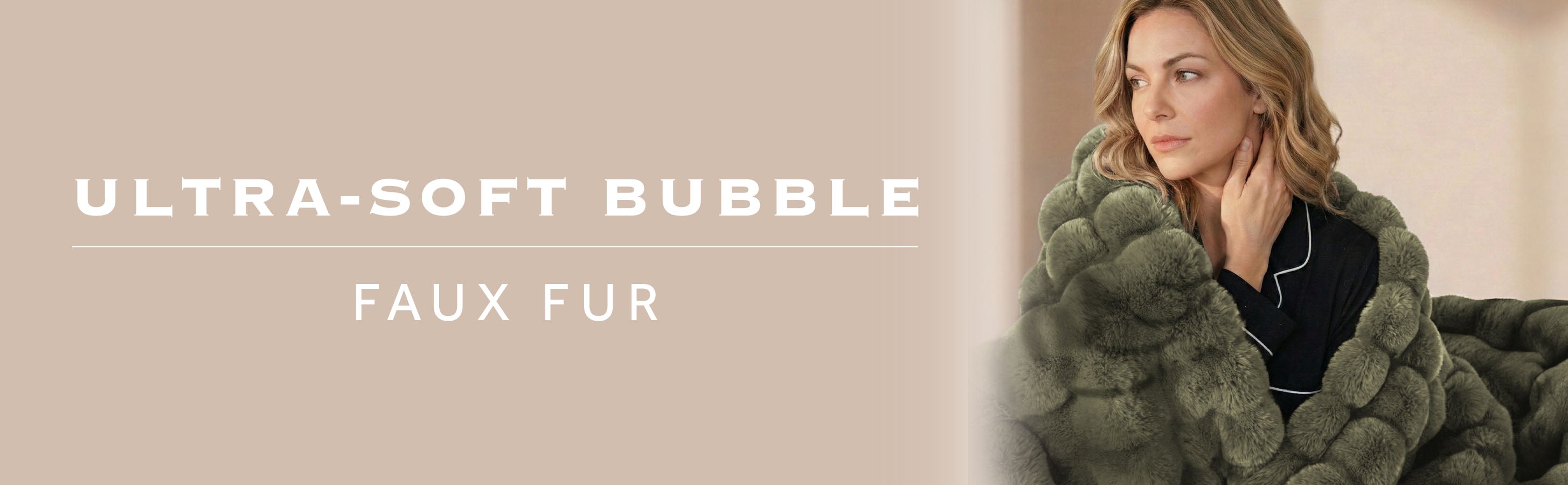 Sunbeam Heated Green Throw Bubble Faux Fur Luxury Collection 4 Heat Settings 50x70