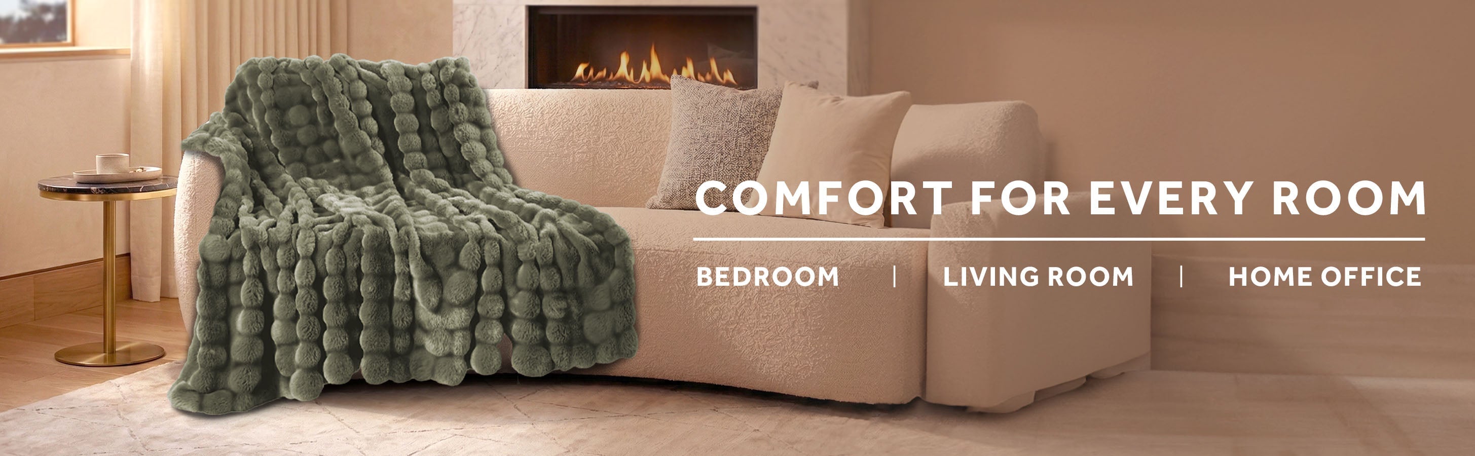Sunbeam Heated Green Throw Bubble Faux Fur Luxury Collection 4 Heat Settings 50x70