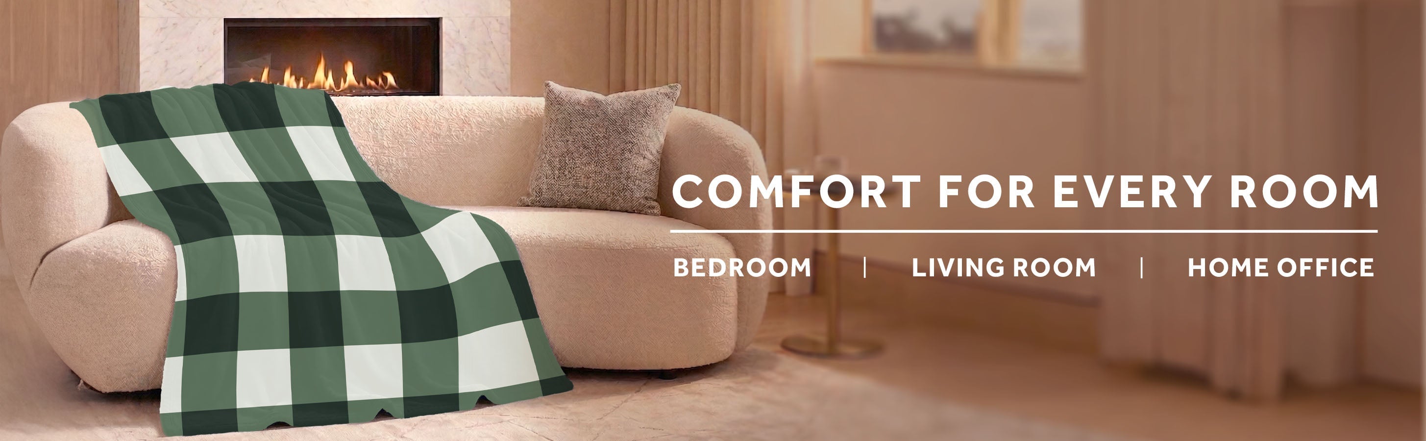 Sunbeam Heated Deep Sage Buffalo Plaid Luxe Plush Throw 4 Heat Settings 50x70