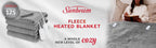 Sunbeam Heated Gray Blanket Brushed Fleece 12 Heat Settings