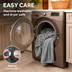 Sunbeam Heated Gray Blanket Brushed Fleece 12 Heat Settings