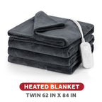 Sunbeam Heated Greystone Blanket Microplush 12 Heat Settings