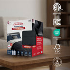 Sunbeam Heated Greystone Blanket Microplush 12 Heat Settings