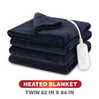 Sunbeam Heated Poseidon Navy Microplush Blanket 12 Heat Settings
