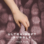 Sunbeam Heated Violet Throw Bubble Faux Fur Luxury Collection 4 Heat Settings 50x70