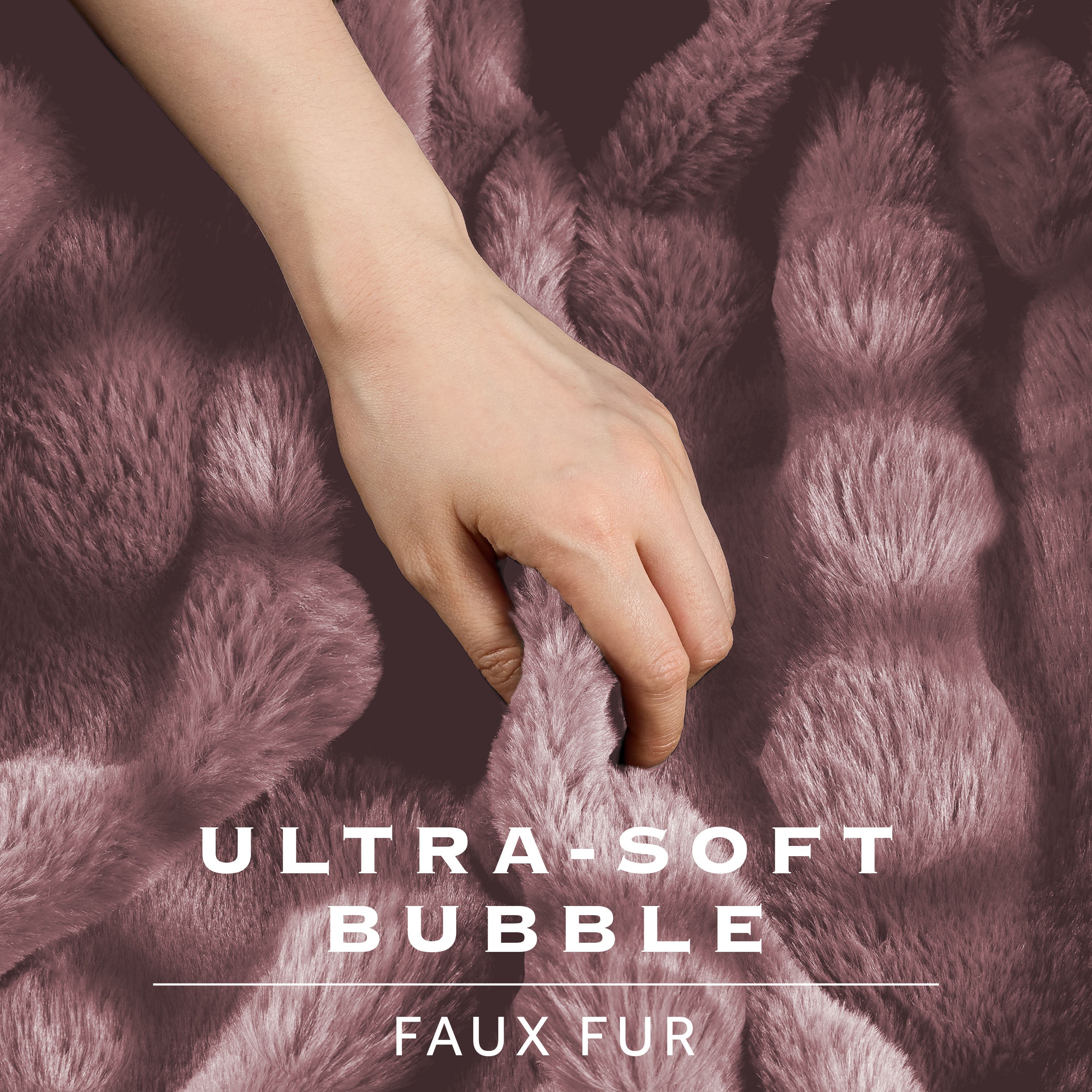 Sunbeam Heated Violet Throw Bubble Faux Fur Luxury Collection 4 Heat Settings 50x70