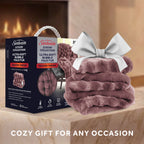 Sunbeam Heated Violet Throw Bubble Faux Fur Luxury Collection 4 Heat Settings 50x70