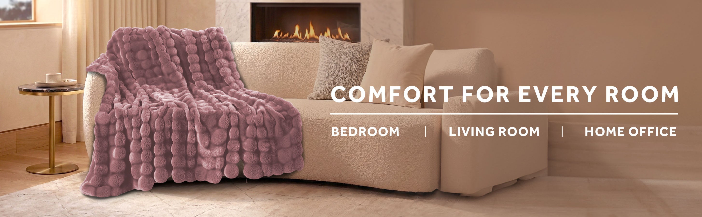 Sunbeam Heated Violet Throw Bubble Faux Fur Luxury Collection 4 Heat Settings 50x70