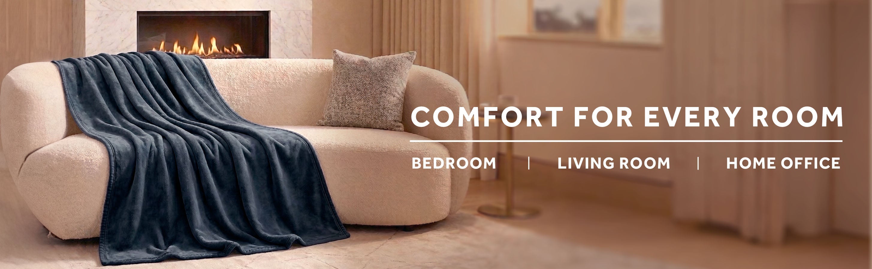 Sunbeam Heated Dark Navy Throw Luxe Plush Luxury Collection 4 Heat Settings 50x70