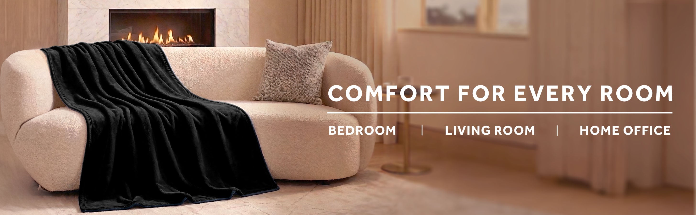 Sunbeam Heated Black Throw Luxe Plush Luxury Collection 4 Heat Settings 50x70