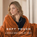 Sunbeam Heated Gingerbread Throw Luxe Plush Luxury Collection 4 Heat Settings 50x70