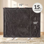 Sunbeam Heated Greystone Throw Channeled Faux Fur 4 Heat Settings 50x70