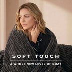 Sunbeam Heated Greystone Throw Channeled Faux Fur 4 Heat Settings 50x70