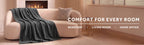 Sunbeam Heated Greystone Throw Channeled Faux Fur 4 Heat Settings 50x70
