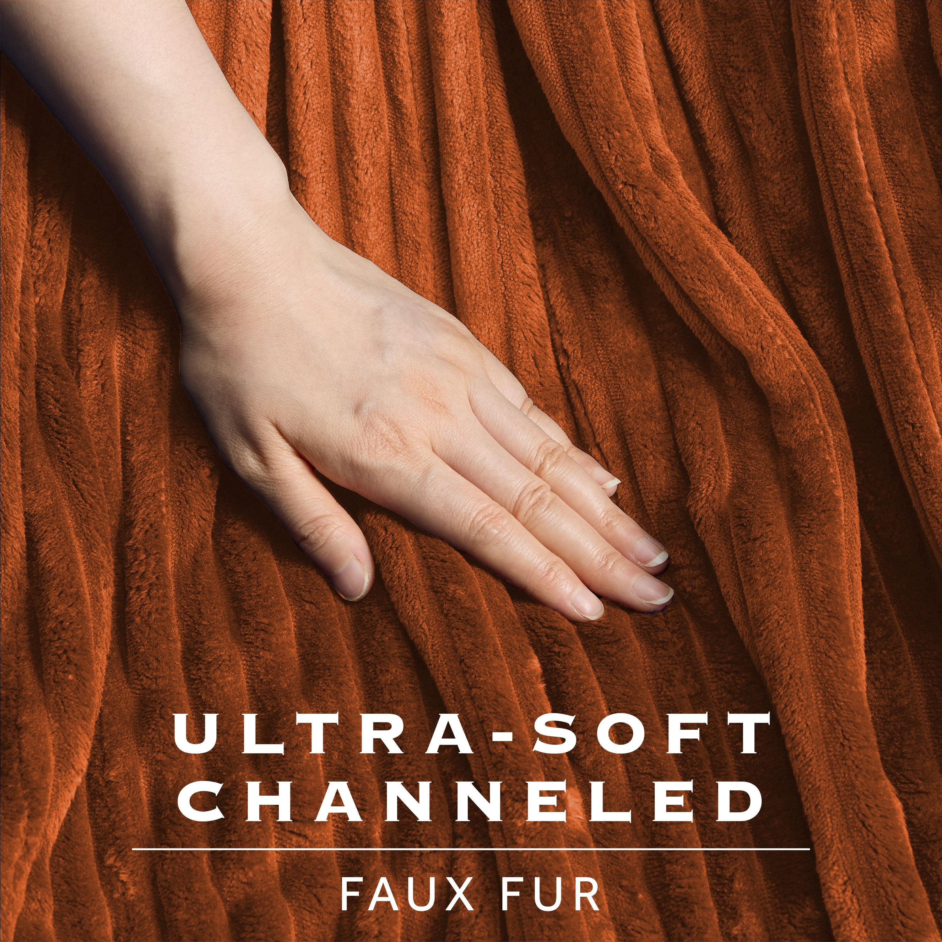 Sunbeam Heated Gingerbread Throw Channeled Faux Fur 4 Heat Settings 50x70