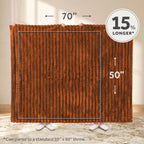 Sunbeam Heated Gingerbread Throw Channeled Faux Fur 4 Heat Settings 50x70