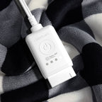 Sunbeam Heated Black White Buffalo Throw Blanket Microplush 4 Heat Settings 50x70