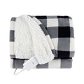 Sunbeam Heated Black White Buffalo Throw Blanket Microplush 4 Heat Settings 50x70