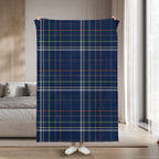 Sunbeam Heated Midnight Blue Belfast Plaid Throw Blanket Microplush 4 Heat 50x70