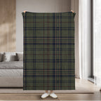 Sunbeam Heated Olive Plaid Throw Blanket Microplush Faux Shearling 4 Heat 50x70