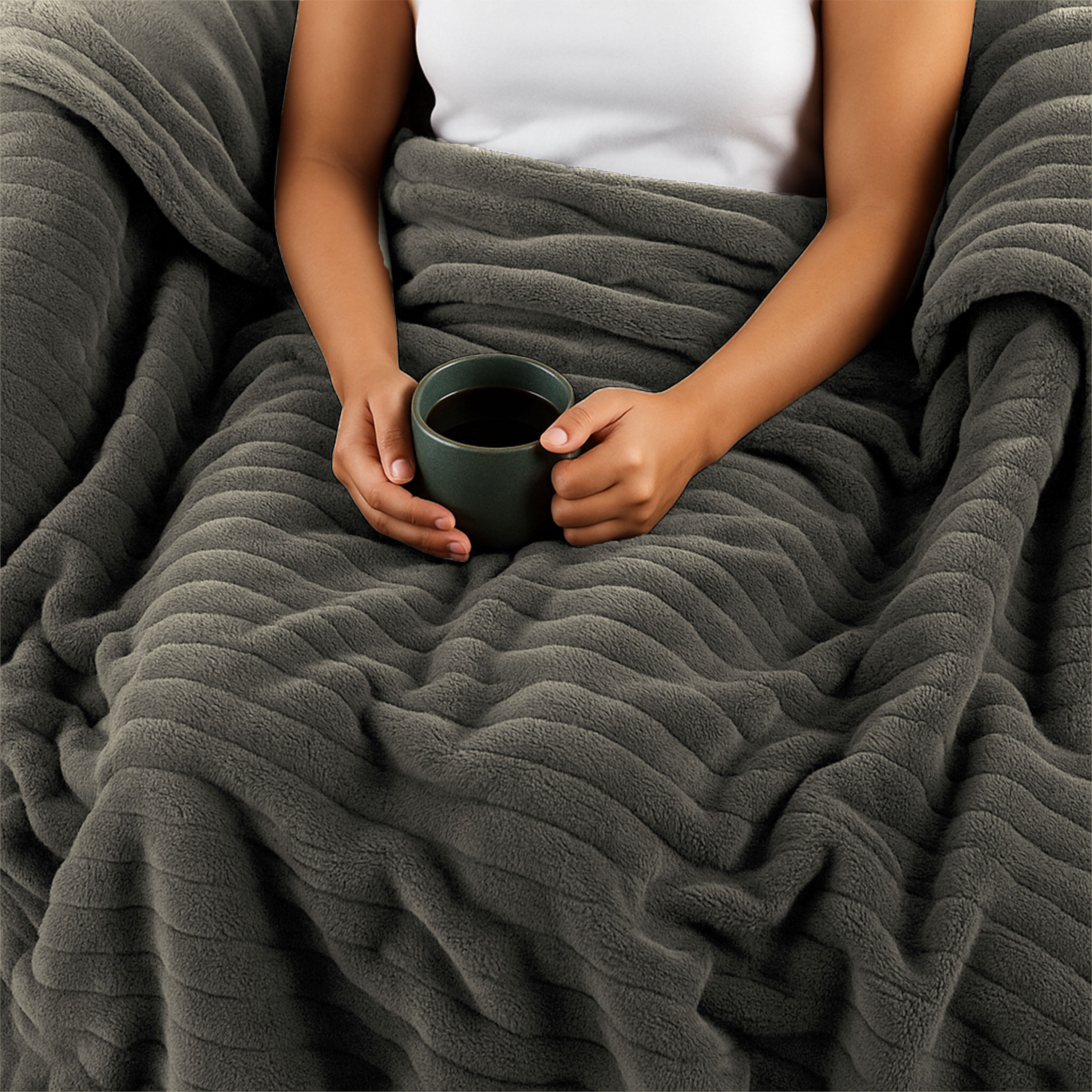 Sunbeam Heated Brushed Nickel Throw Blanket Textured Velvet 4 Heat 50x70