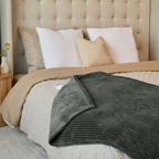 Sunbeam Heated Brushed Nickel Throw Blanket Textured Velvet 4 Heat 50x70