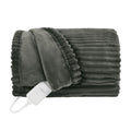 Sunbeam Heated Brushed Nickel Throw Blanket Textured Velvet 4 Heat 50x70