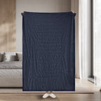 Sunbeam Heated Big Blue Throw Blanket Textured Velvet 4 Heat Settings 50x70