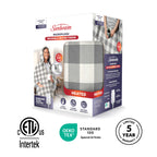 Sunbeam Heated Buffalo Gray Wearable Throw 4 Heat Settings 50x60