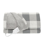 Sunbeam Heated Buffalo Gray Wearable Throw 4 Heat Settings 50x60
