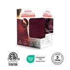 Sunbeam Heated Infrared Windsor Wine Throw Blanket Microplush 4 Heat 50x60