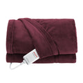 Sunbeam Heated Infrared Windsor Wine Throw Blanket Microplush 4 Heat 50x60