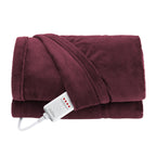 Sunbeam Heated Infrared Windsor Wine Throw Blanket Microplush 4 Heat 50x60