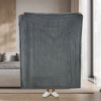 Sunbeam Heated Throw Blanket Arctic Plush Eco Quick Control 4 Heat Greystone 50x60