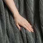Sunbeam Heated Throw Blanket Arctic Plush Eco Quick Control 4 Heat Greystone 50x60