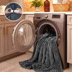 Sunbeam Heated Throw Blanket Arctic Plush Eco Quick Control 4 Heat Greystone 50x60