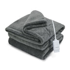 Sunbeam Heated Throw Blanket Arctic Plush Eco Quick Control 4 Heat Greystone 50x60