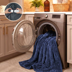Sunbeam Heated Throw Blanket Arctic Plush Eco Quick Control 4 Heat Navy 50x60