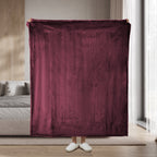Sunbeam Heated Throw Blanket Arctic Plush Eco Quick Control 4 Heat Burgundy 50x60