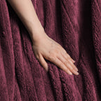 Sunbeam Heated Throw Blanket Arctic Plush Eco Quick Control 4 Heat Burgundy 50x60