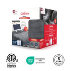 Sunbeam Heated Slate Gray Blanket Velvet 12 Heat Settings Full/